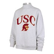 USC Trojans Women's 47' Heather Gray Vantage Mock Neck Pullover Top
